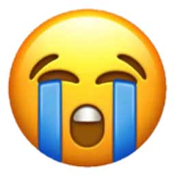 Weeping face emoji