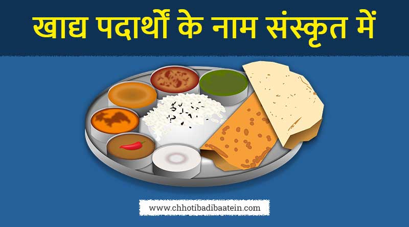 Food names in Sanskrit - खाद्य पदार्थों के नाम संस्कृत में