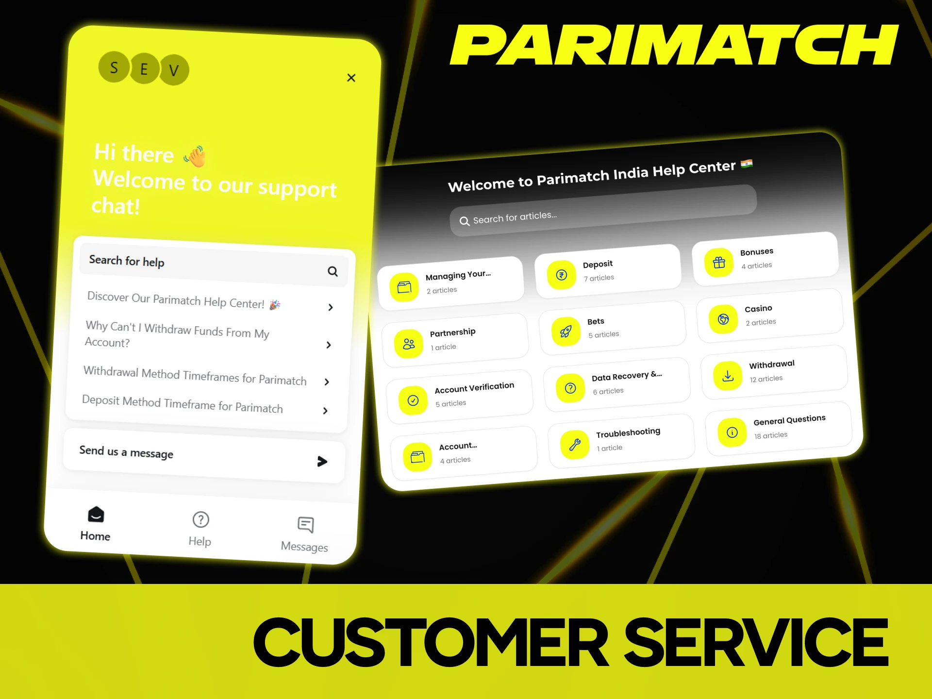 Get help with any issues with Parimatch customer service.
