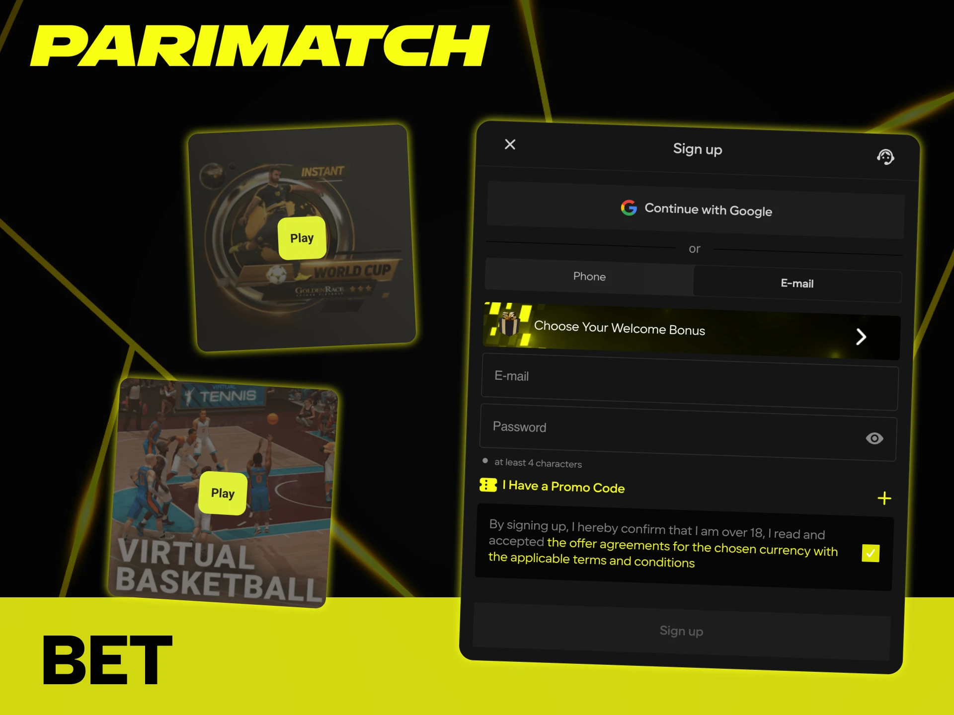Placing bets on virtual sports is simple at Parimatch.