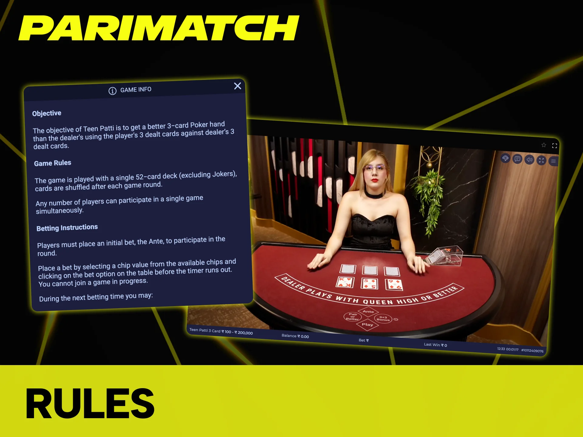 You will easily understand Teen Patti rules at Parimatch.