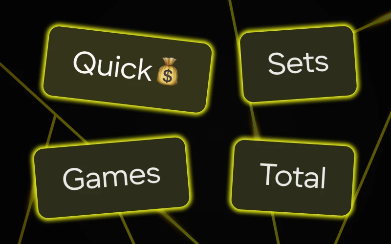 Parimatch offers lots of markets for tennis betting.