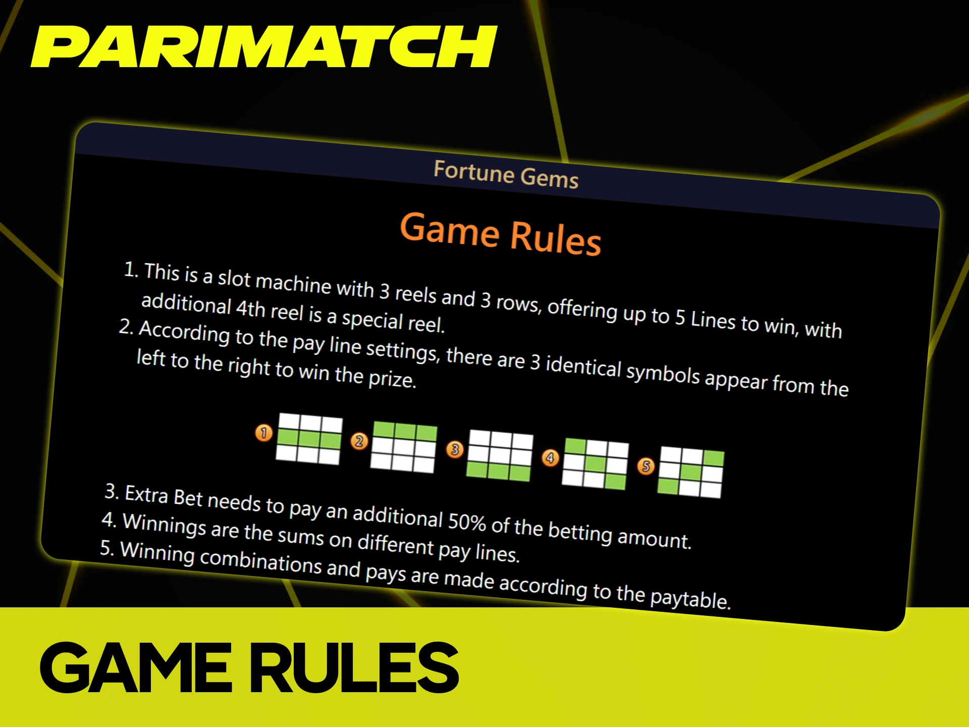 Review the game rules and paylines to maximize your wins in Fortune Gems at Parimatch.