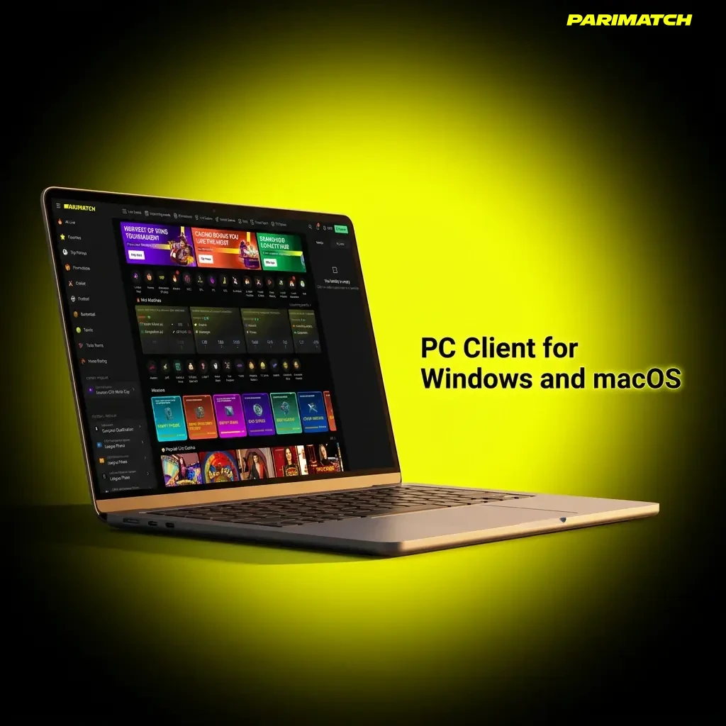 Parimatch desktop betting platform accessible via browser on Windows and macOS without app download.