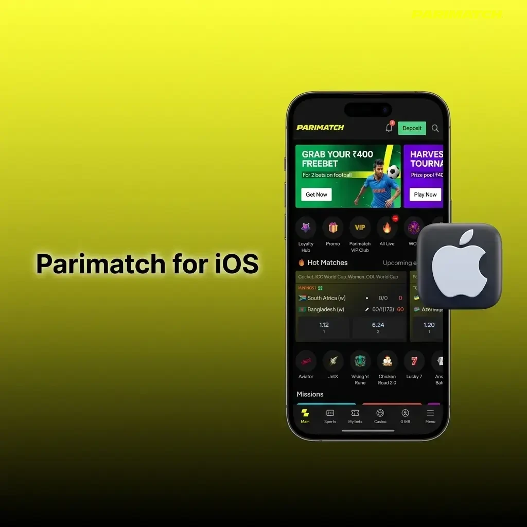 Parimatch iOS app download guide for iPhone and iPad running iOS 12.0 or later via App Store