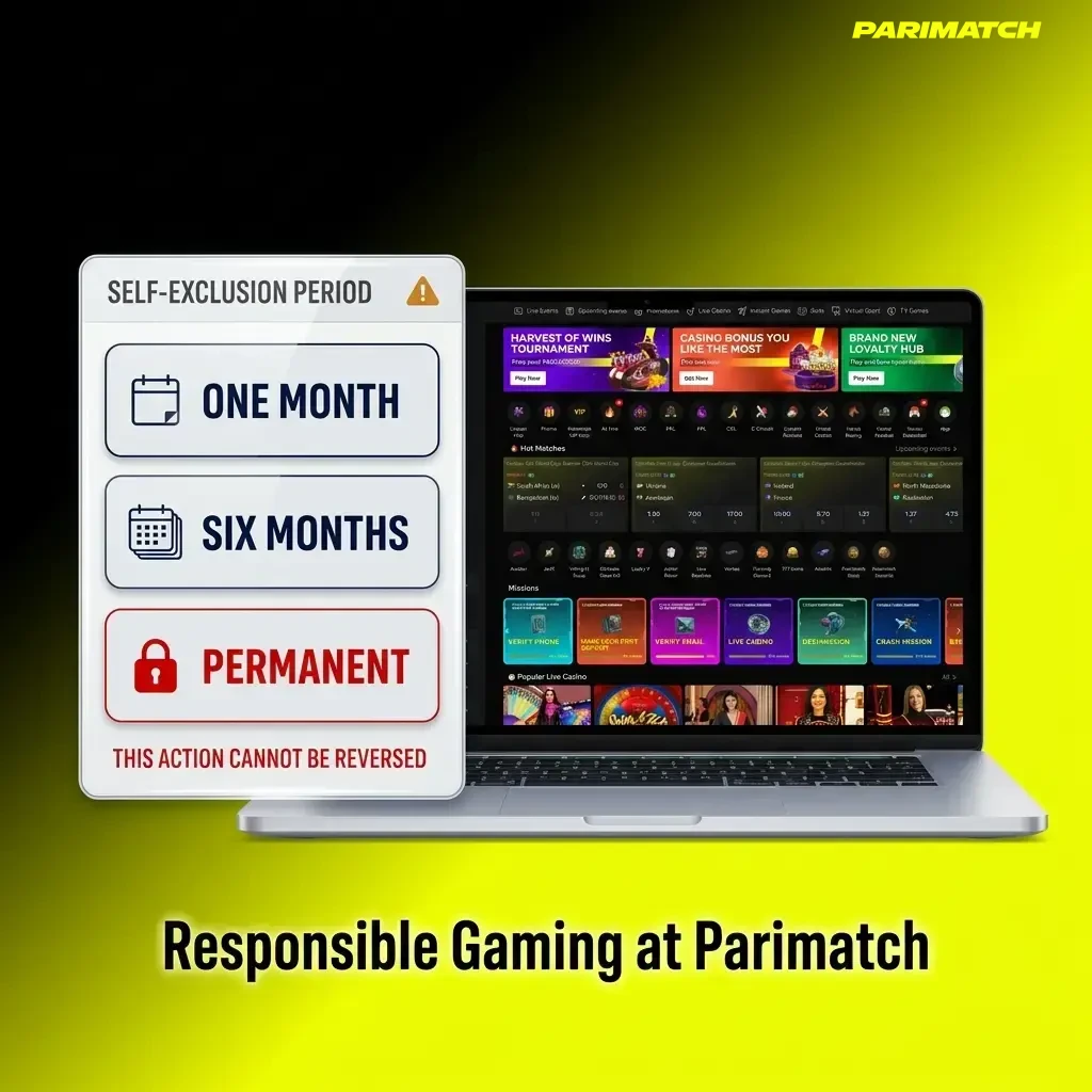 Parimatch responsible gaming tools in India including deposit limits, self-exclusion, and session time controls